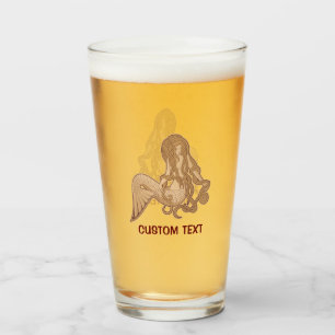 Sitting Mermaid Beige Glass