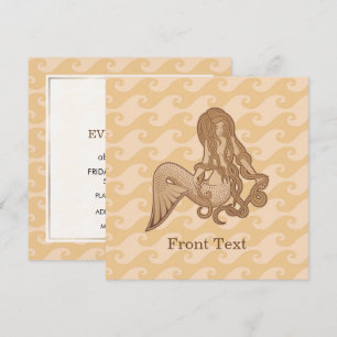Sitting Mermaid Beige Invitation