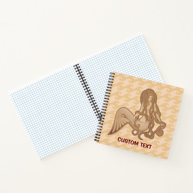 Sitting Mermaid Beige Notebook (Inside)