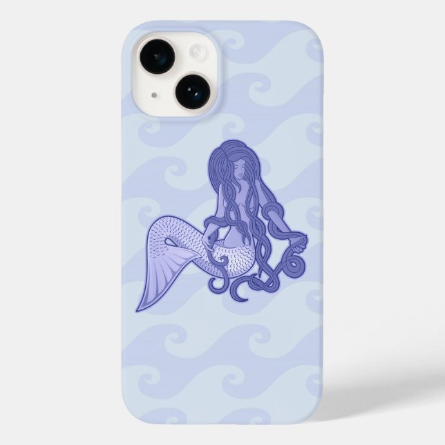 Sitting Mermaid Blue Case-Mate iPhone Case (Back)