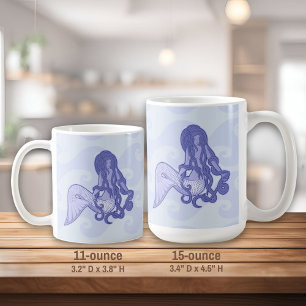 Sitting Mermaid Blue Coffee Mug