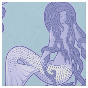 Sitting Mermaid Blue Fabric
