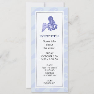 Sitting Mermaid Blue Invitation