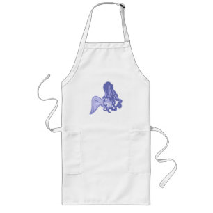 Sitting Mermaid Blue Long Apron