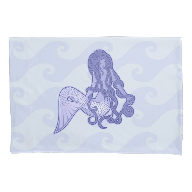 Sitting Mermaid Blue Pillowcase (Front)