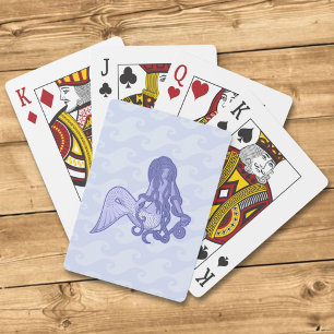 Sitting Mermaid Blue Playing Cards