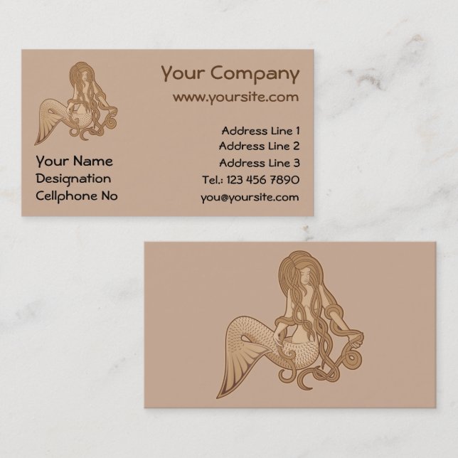 Sitting Mermaid Business Card (Front/Back)