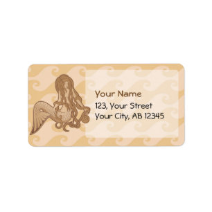 Sitting Mermaid Label