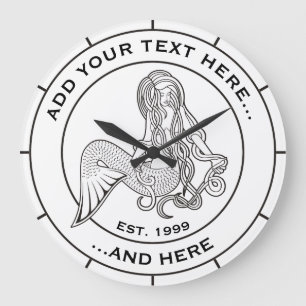 Sitting Mermaid Large Clock