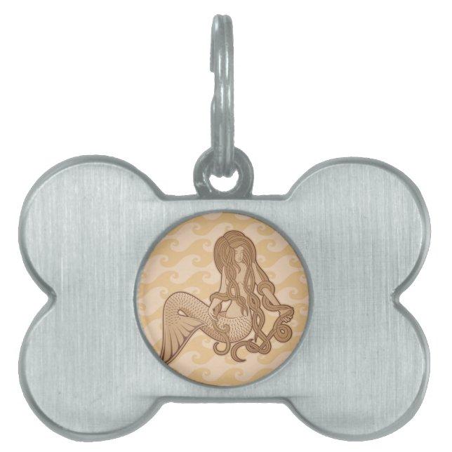 Sitting Mermaid Pet Tag (Front)