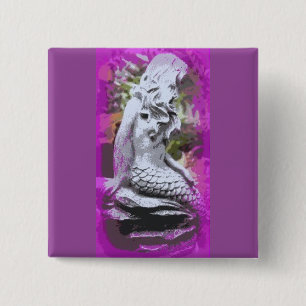 sitting mermaid purple button