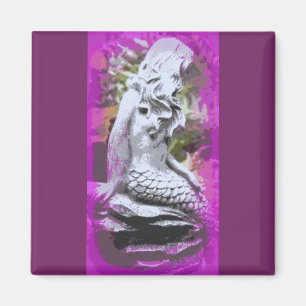 sitting mermaid purple magnet