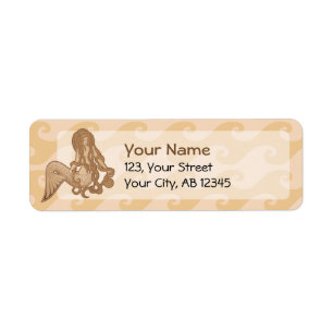 Sitting Mermaid Return Address Label