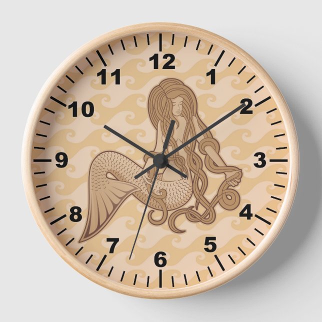 Sitting Mermaid Wall Clock (Front)