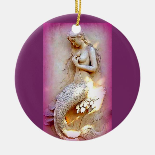 sitting mermaids lavender ornament (Front)