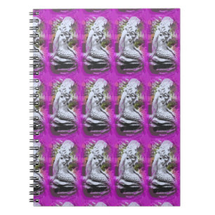 sitting mermaids purple notebook