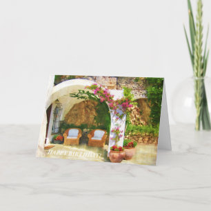 Sitting on a lovely march to celebrate Birthday Holiday Card