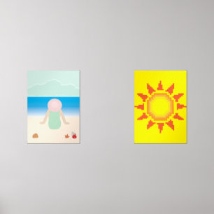 Sitting on the Beach under the Sun