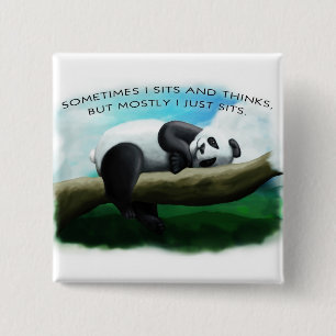 Sitting Panda 15 Cm Square Badge