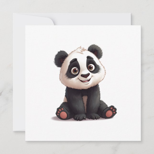 Sitting Panda Bear Cartoon Illustration Artwork (Front)
