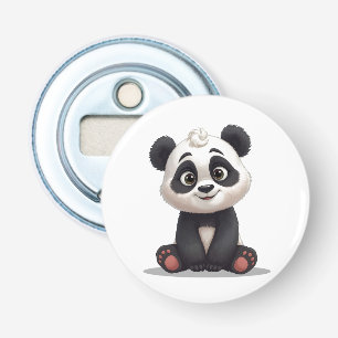 Sitting Panda Bear Cartoon Illustration Artwork Bottle Opener