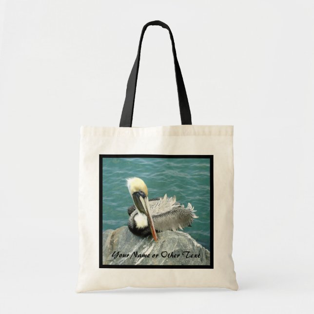 Sitting Pelican Personalised Tote Bag (Front)