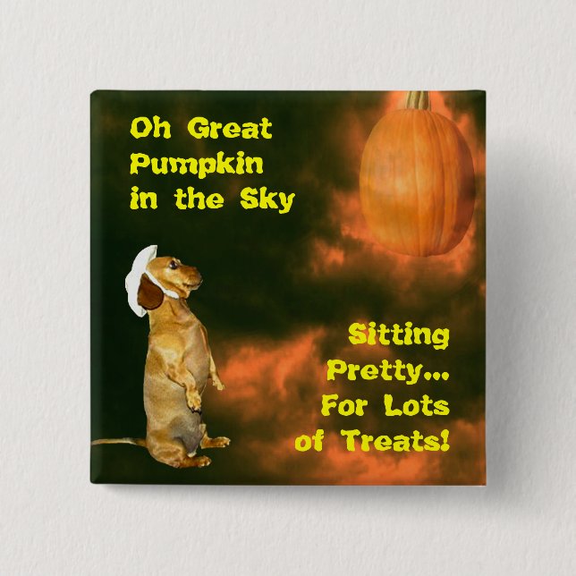 Sitting Pretty For Lots of Treats Halloween 15 Cm Square Badge (Front)