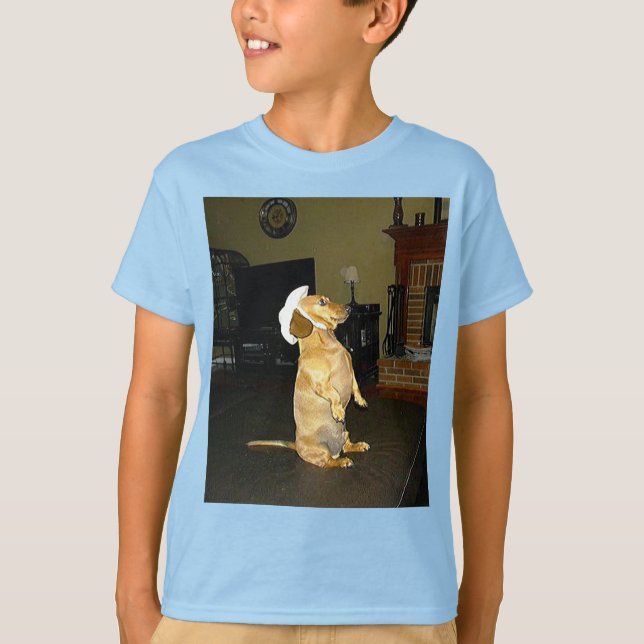 Sitting Pretty or Watching TV Dachshund Kids T-Shirt (Front)