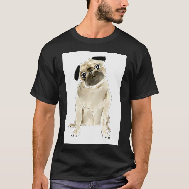 Sitting pretty Pug Dog T-Shirt (Front)