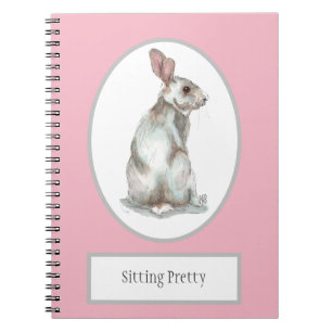 'Sitting Pretty' Rabbit Spiral Notebook