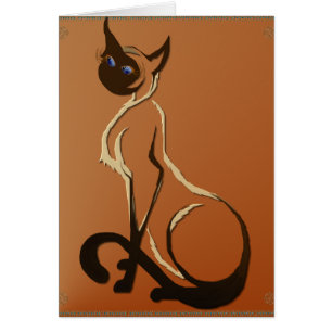 Sitting Pretty Siamese Cat Card