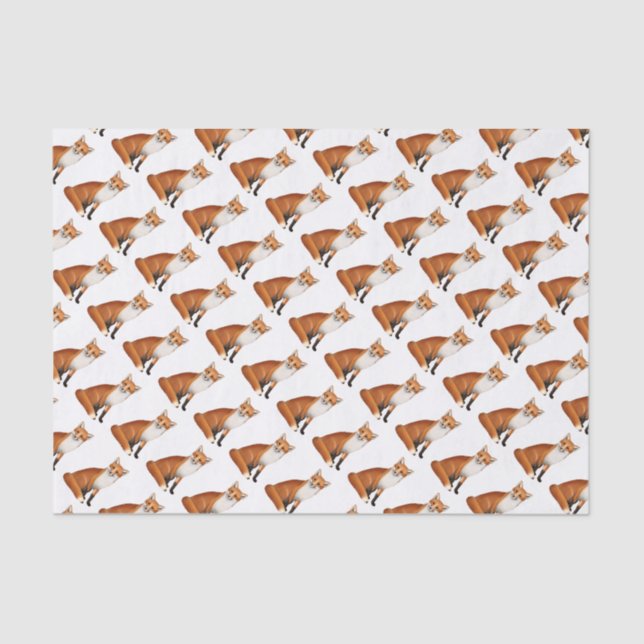 Sitting Red Fox Wildlife Tissue Paper (Front)