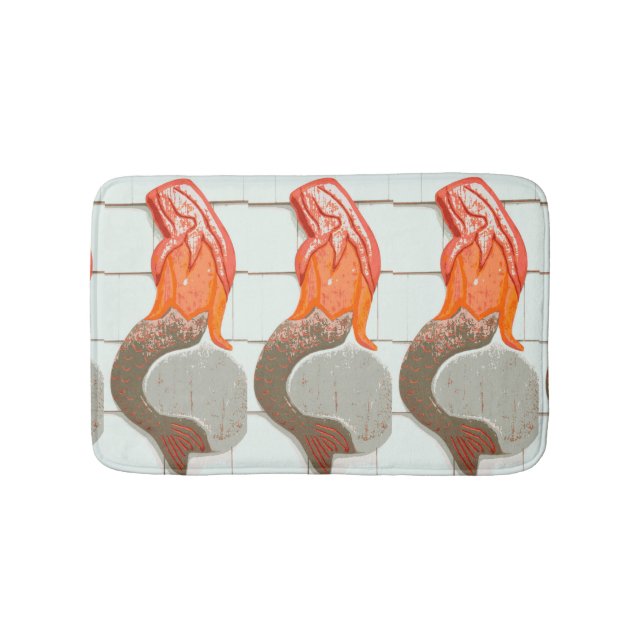 sitting redhead  mermaids bath mat (Front)