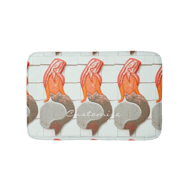 Sitting redheaded  mermaids Thunder_Cove Bath Mat (Front)