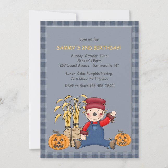 Sitting Scarecrow Invitation (Front)