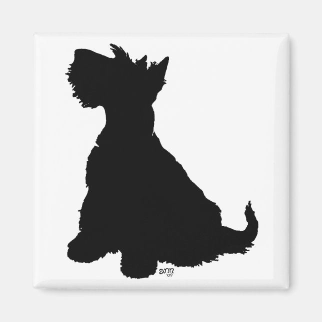 Sitting Scottie Dog Magnet (Front)