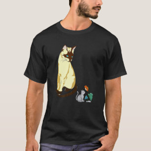 Sitting Siamese Cat Siamese Kitty Sunflower Fragra T-Shirt