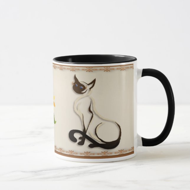Sitting Siamese Kitty Mugs (Right)