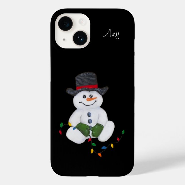 Sitting Snowman  Case-Mate iPhone Case (Back)