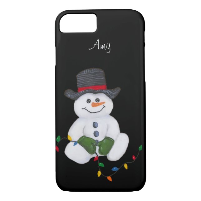 Sitting Snowman iPhone 7 Case (Back)