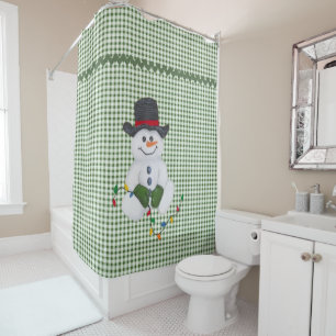 Sitting Snowman Shower Curtain