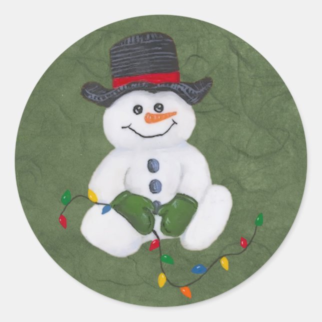 Sitting Snowman Sticker (Front)