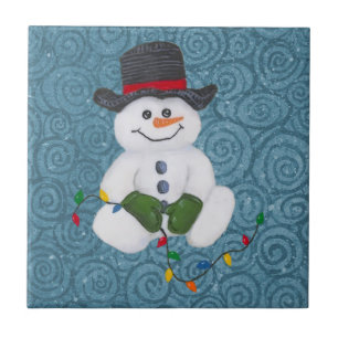 Sitting Snowman Tile