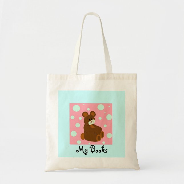 Sitting Teddy Bear Tote Bag (Front)