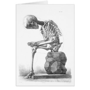 Sitting vintage skeleton thinking