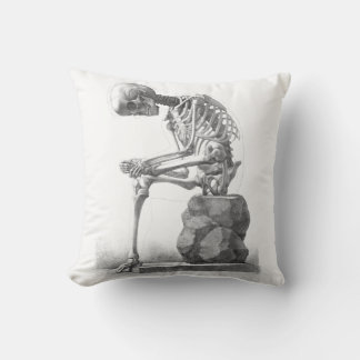 Sitting vintage skeleton thinking cushion