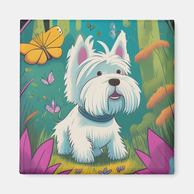 Sitting Westie Magnet (Front)
