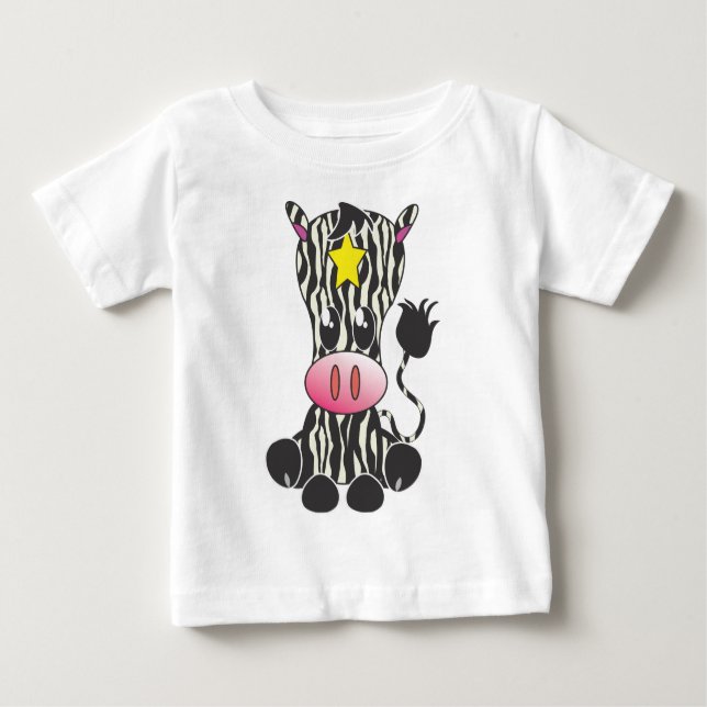 Sitting Zebra Baby T-Shirt (Front)