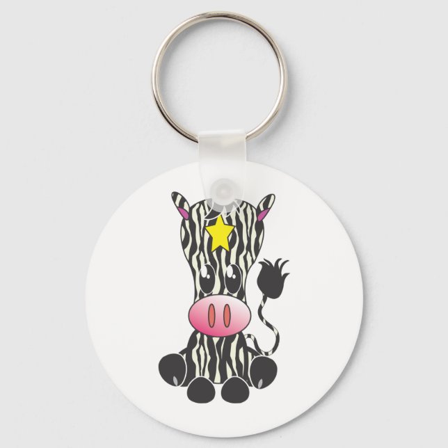 Sitting Zebra Key Ring (Front)