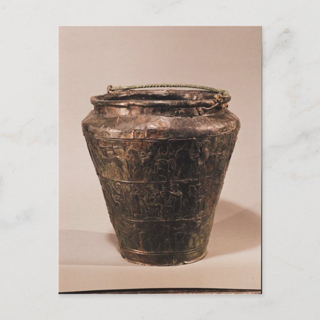 Situla with three repousse decorative bands postcard (Front)